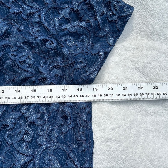 Lauren Ralph Lauren Women’s Christiana Dress 16 Navy Blue Floral Sheath Cocktail - Picture 11 of 16